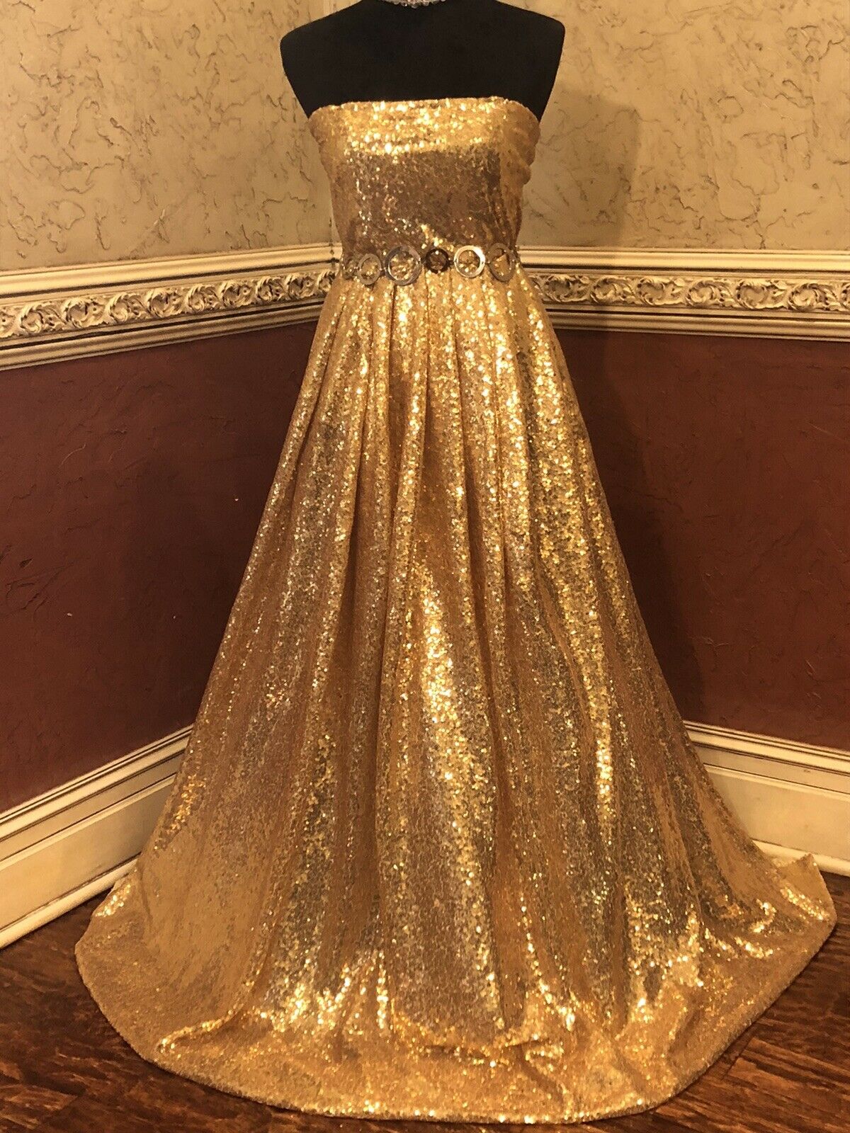 Gold Sequins Glitter Fabric
