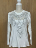 Sparkly crystals White long sleeves blouse