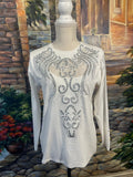 Sparkly crystals White long sleeves blouse