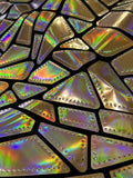Geometric Light Gold iridescent Holographic Lace