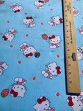 Small Hello Kitty with Strawberries Cotton Fabric