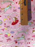 Princess Ballerina & Unicorns Kids Cotton Fabric