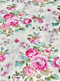 Delicate Pink Victorian Roses Cotton