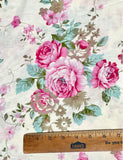 Delicate Pink Victorian Roses Cotton