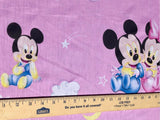 63" Wide Baby Mickey and Minnie Disney Cartoon Cotton