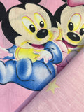 63" Wide Baby Mickey and Minnie Disney Cartoon Cotton