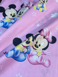 63" Wide Baby Mickey and Minnie Disney Cartoon Cotton