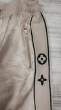 Beige with Embroidery lv Accents Tracksuit.