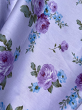 Purple floral cotton with roses . Victorian Romantic 100% Cotton. Quilt, Patchwork, DIY cotton. Great quality! Fast shipping