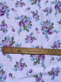 Purple floral cotton with roses . Victorian Romantic 100% Cotton. Quilt, Patchwork, DIY cotton. Great quality! Fast shipping