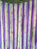 Shabby Chic long wedding backdrop garland, rustic/farmhouse ,wedding stage decor, elegant photo prop backdrop.Purple/sequins/lace Rag Tie