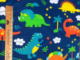 Cute Big Dinosaurs Cotton Fabric