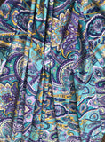 Paisley Pattern Cotton Fabric. Damask Mandala Colorful Floral Fabric