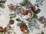 Lovely Vintage Cottage Core Floral Romantic Roses Cotton