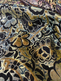 Purple & Gold Double Sided Brocade Jacquard Lace Fabric