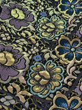 Purple & Gold Double Sided Brocade Jacquard Lace Fabric