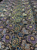 Purple & Gold Double Sided Brocade Jacquard Lace Fabric