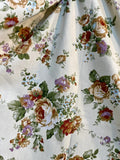 Lovely Vintage Cottage Core Floral Romantic Roses Cotton