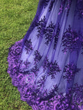 Sparkly Purple Wedding Floral Lace