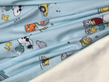 Peanuts Snoopy & Woody Cartoon Cotton Satin Fabric