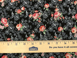 Spoonful Small Roses Black Cotton