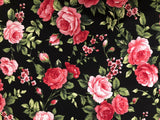 Red Victorian Tossed Vintage Rose Cotton