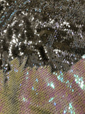 Holographic Reversible Pink & Silver Sequins Fabric