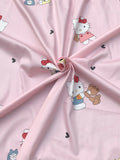 Cute Hello Kitty and Teddy Bear Cotton Fabric