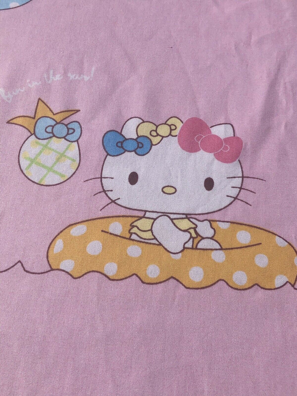 Hello Kitty On The Beach Pink Cotton Fabric