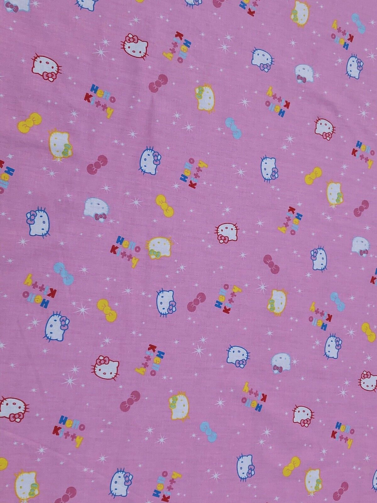 32"L x 45"W Sanrio Hello Kitty Sweet Hot Pink Cotton Fabric 77628