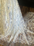 Sparkly Holographic White Sequined Wedding Lace.Premium Quality.BTY