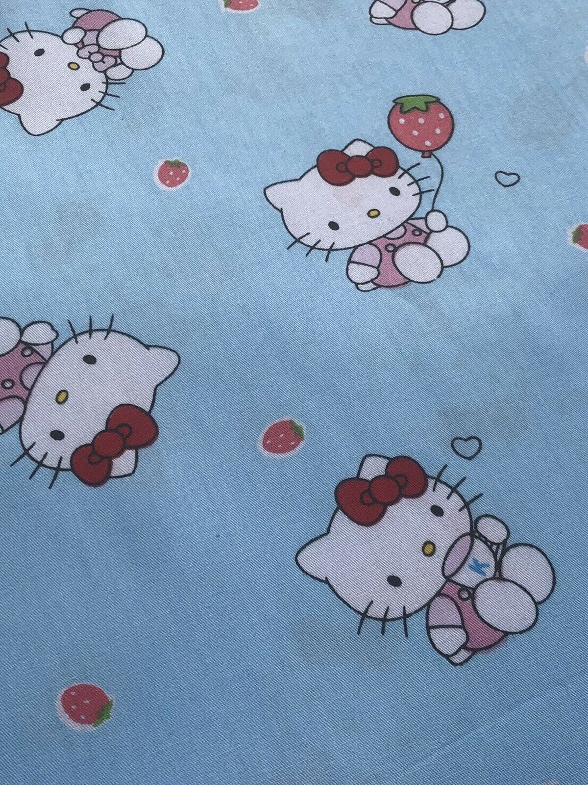 Small Hello Kitty with Strawberries Cotton Fabric