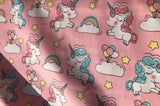 Pink Baby Unicorns Cotton Fabric
