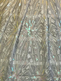 Sparkly Silver White Holographic Sequined Lace