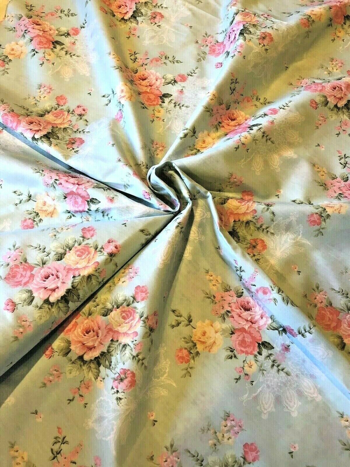 Victorian Romantic Shabby Chic Roses Cotton