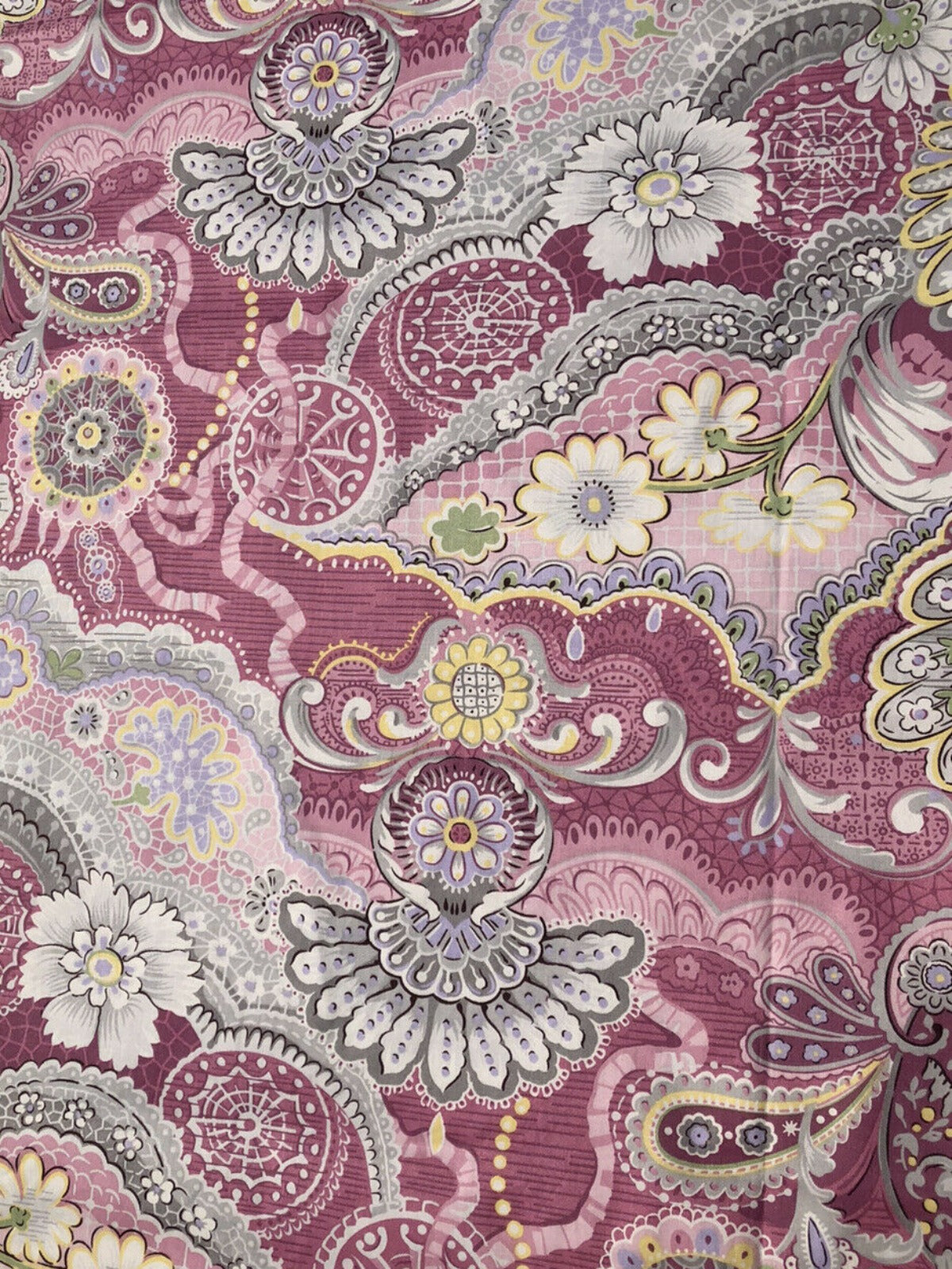 Victorian Floral Paisley Design Cotton