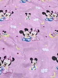 63" Wide Baby Mickey and Minnie Disney Cartoon Cotton