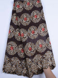 Swiss Cotton with Silk Embroidered Roses and Rhinestones