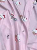 Cute Hello Kitty and Teddy Bear Cotton Fabric