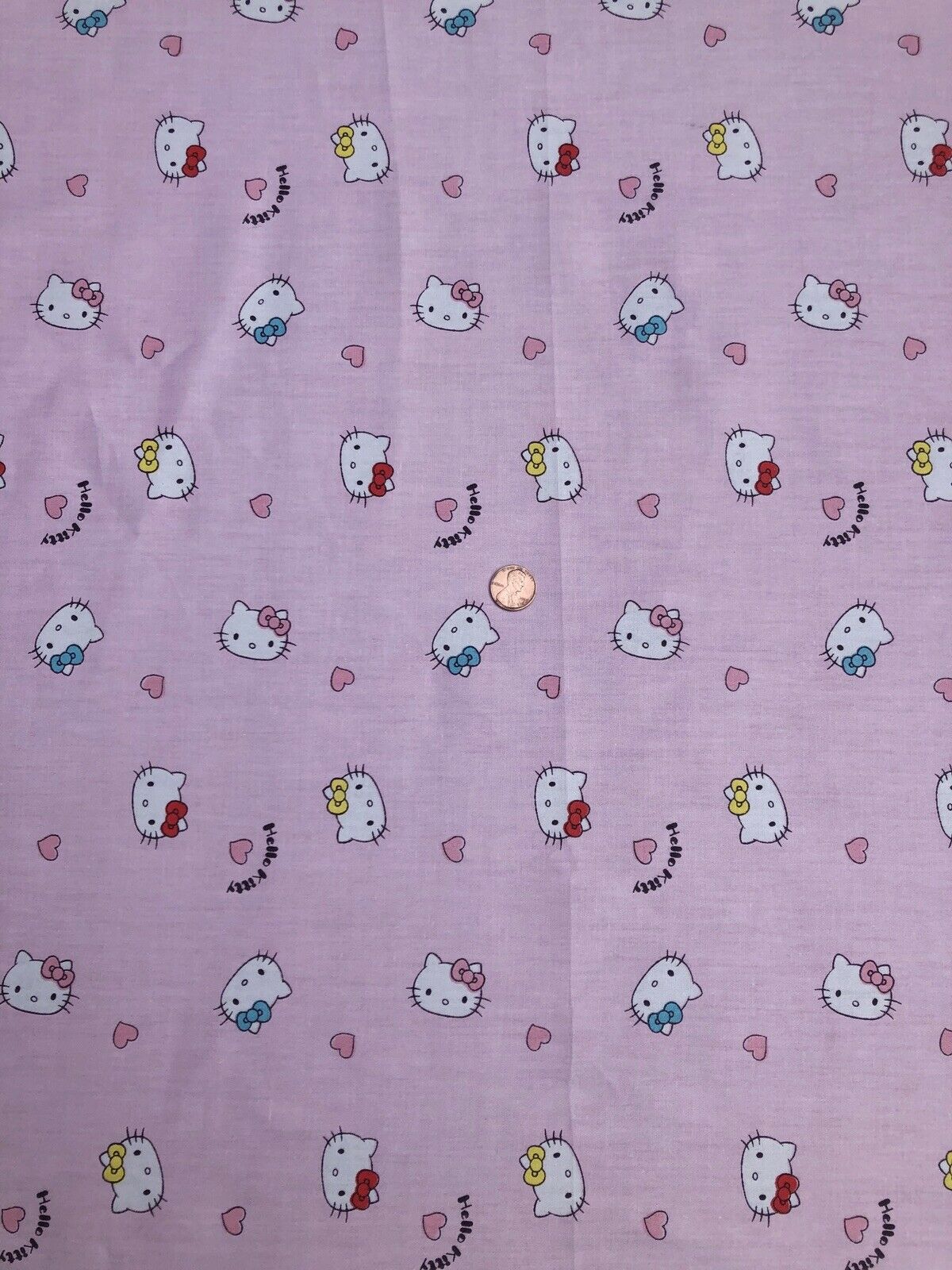 Pink Small Cute Hello Kitty Cotton Fabric