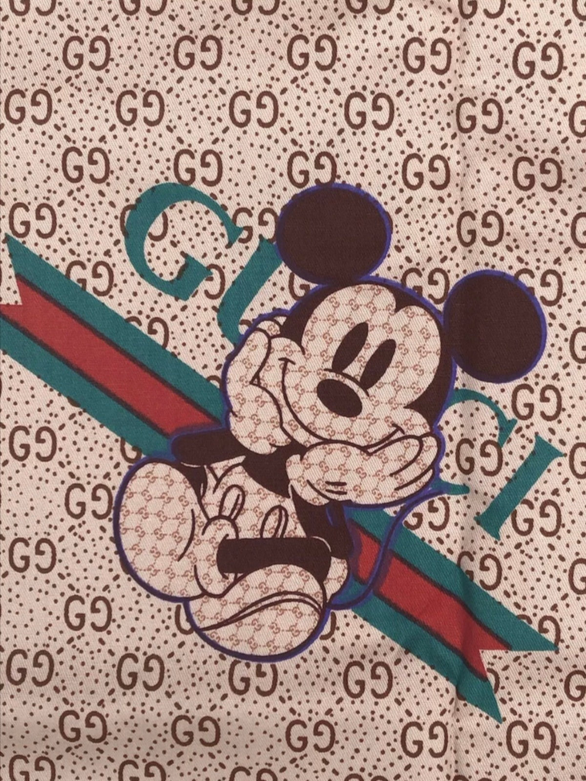 Mickey Mouse Gucci Brown Cotton Fabric