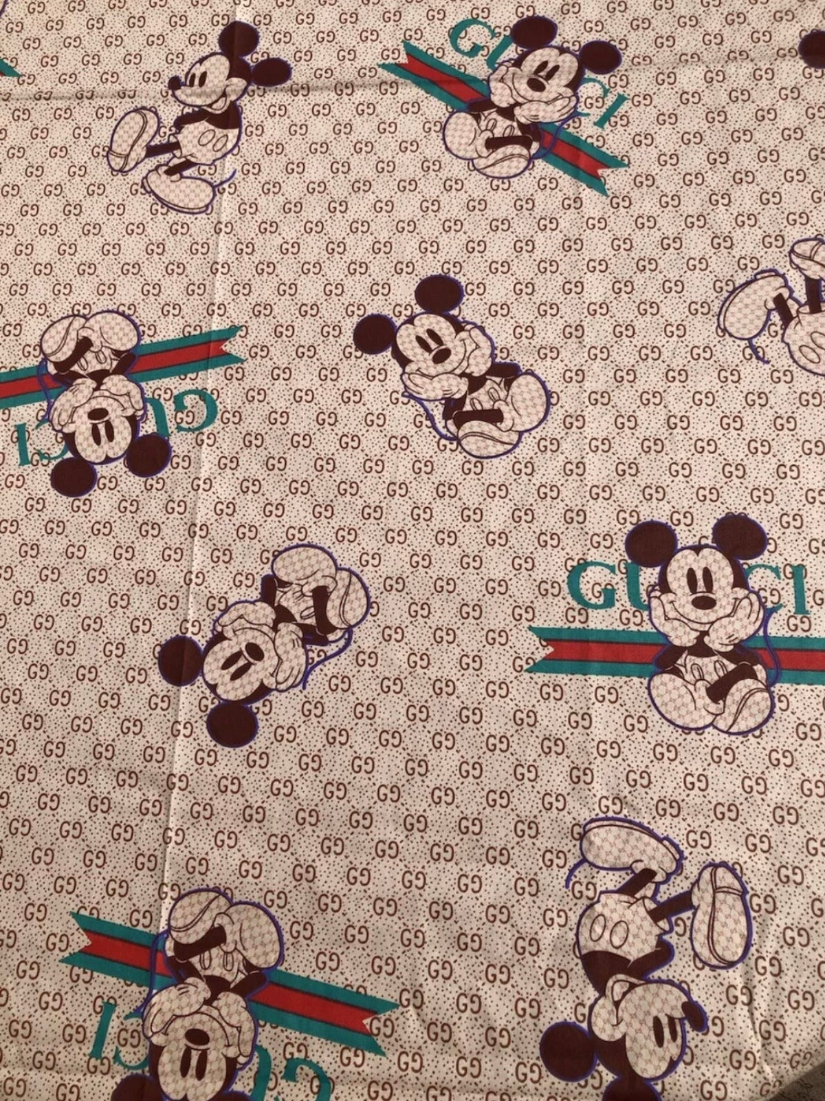 Mickey Mouse Gucci Brown Cotton Fabric