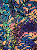 Iridescent Holographic Luminous Geometric Lace