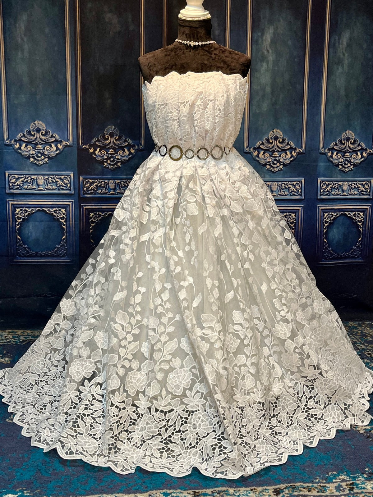 White Luxury Bridal Floral Embroidery Lace