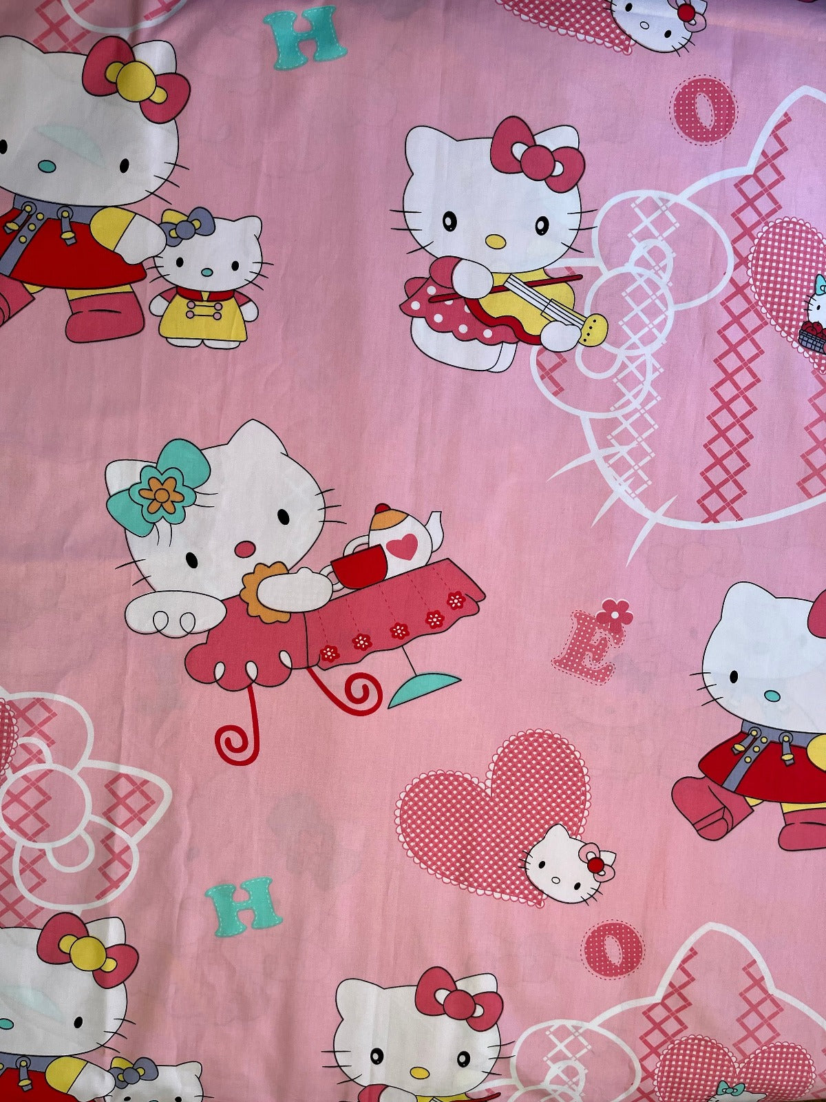 Pink Hello Kitty Tea Party Cotton Fabric