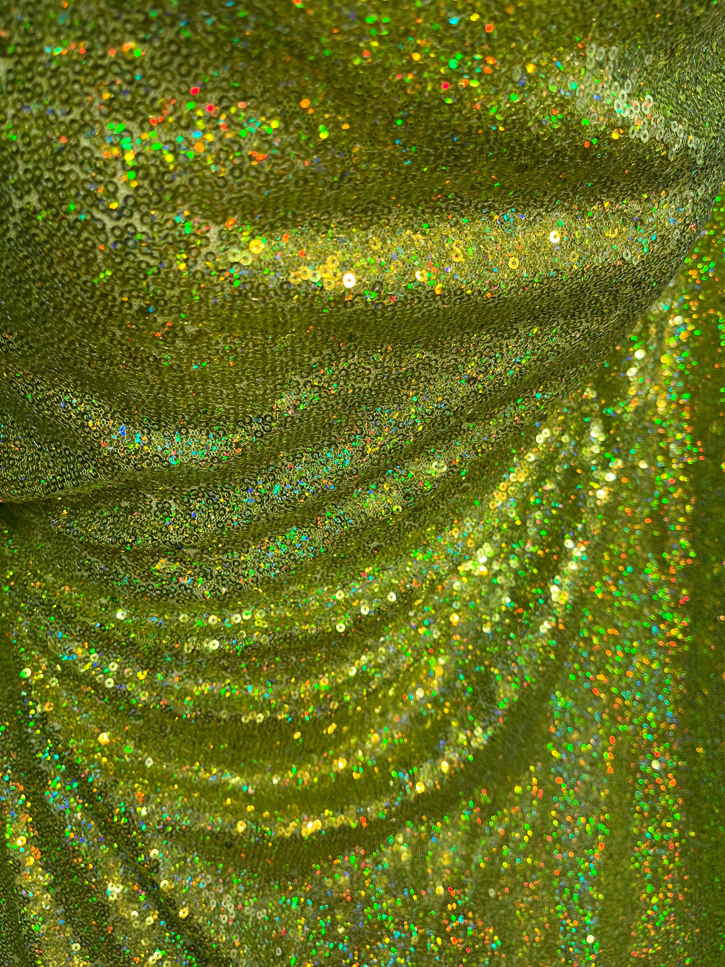Lime Green Holographic Sequins