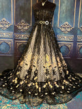 Luxury Black Sparkly Holographic Sequins Lace Fabric