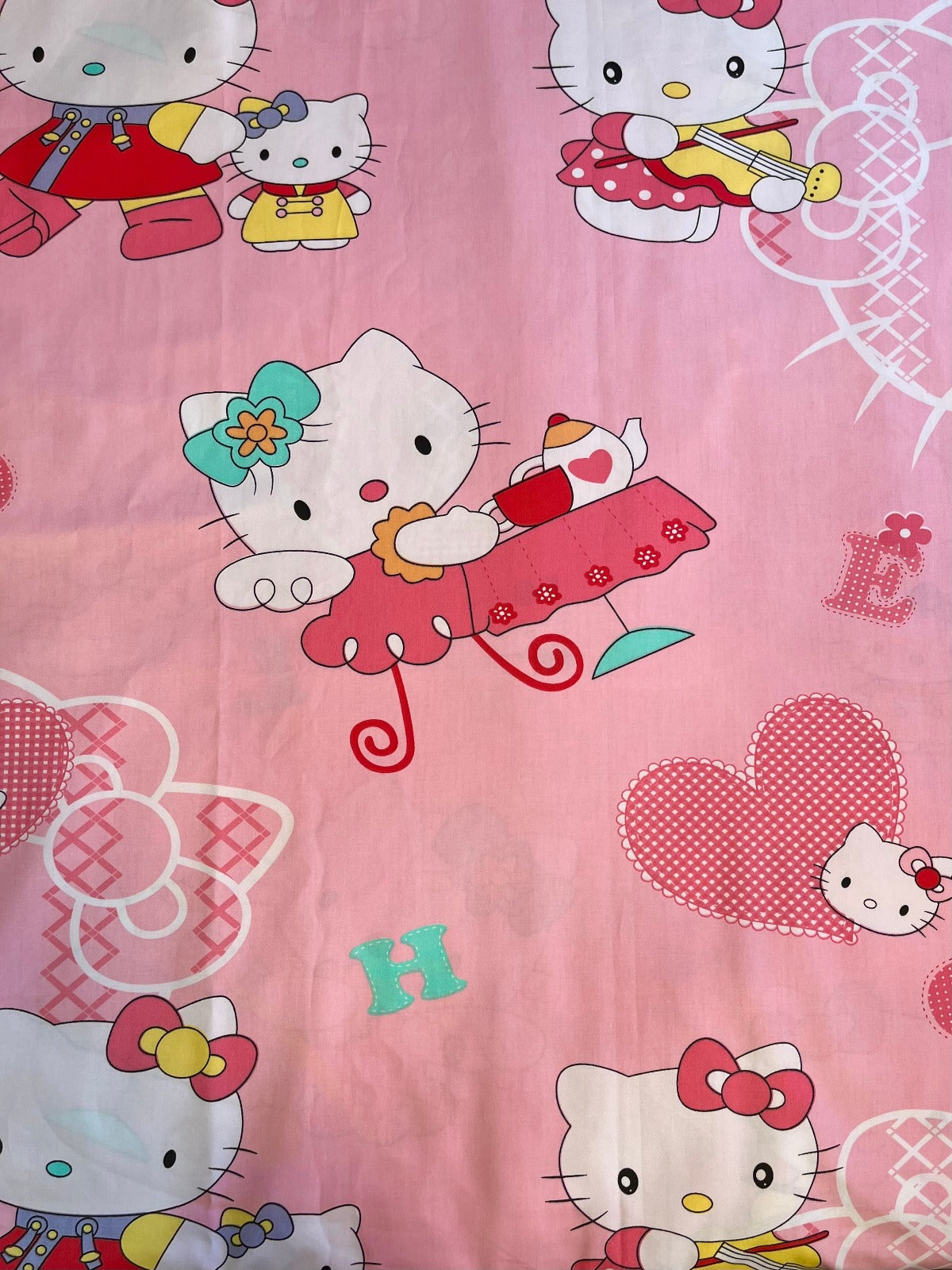 Pink Hello Kitty Tea Party Cotton Fabric